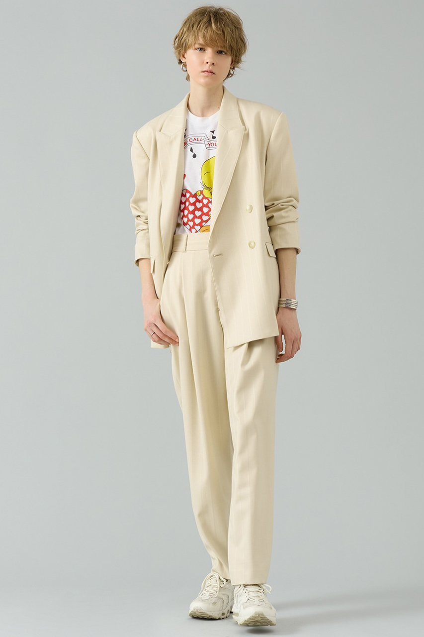 THIRD MAGAZINE(サードマガジン)｜袖リブジャケット/ライトベージュ の