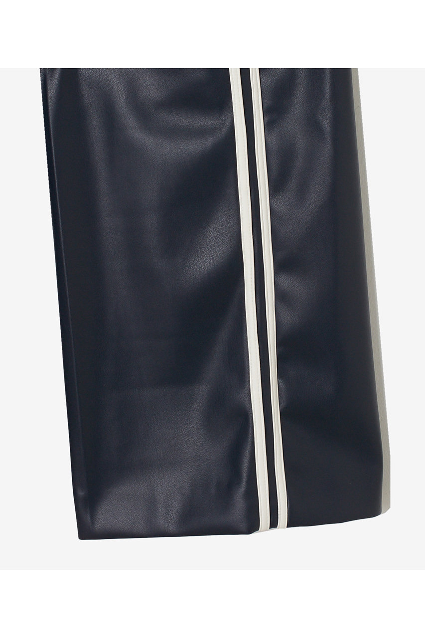 THIRD MAGAZINE(サードマガジン)｜レザーライクラインパンツ/ネイビー