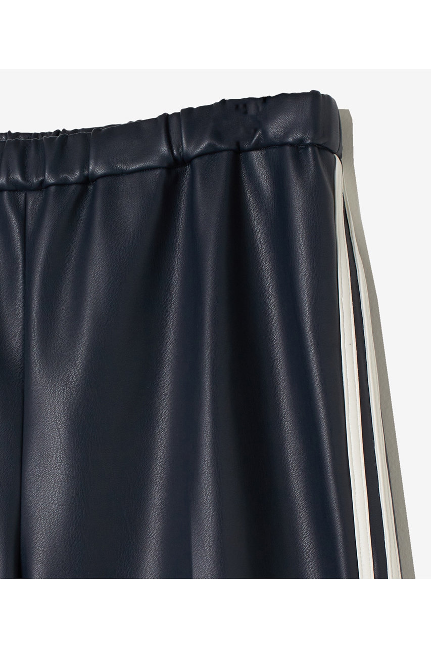 THIRD MAGAZINE(サードマガジン)｜レザーライクラインパンツ/ネイビー