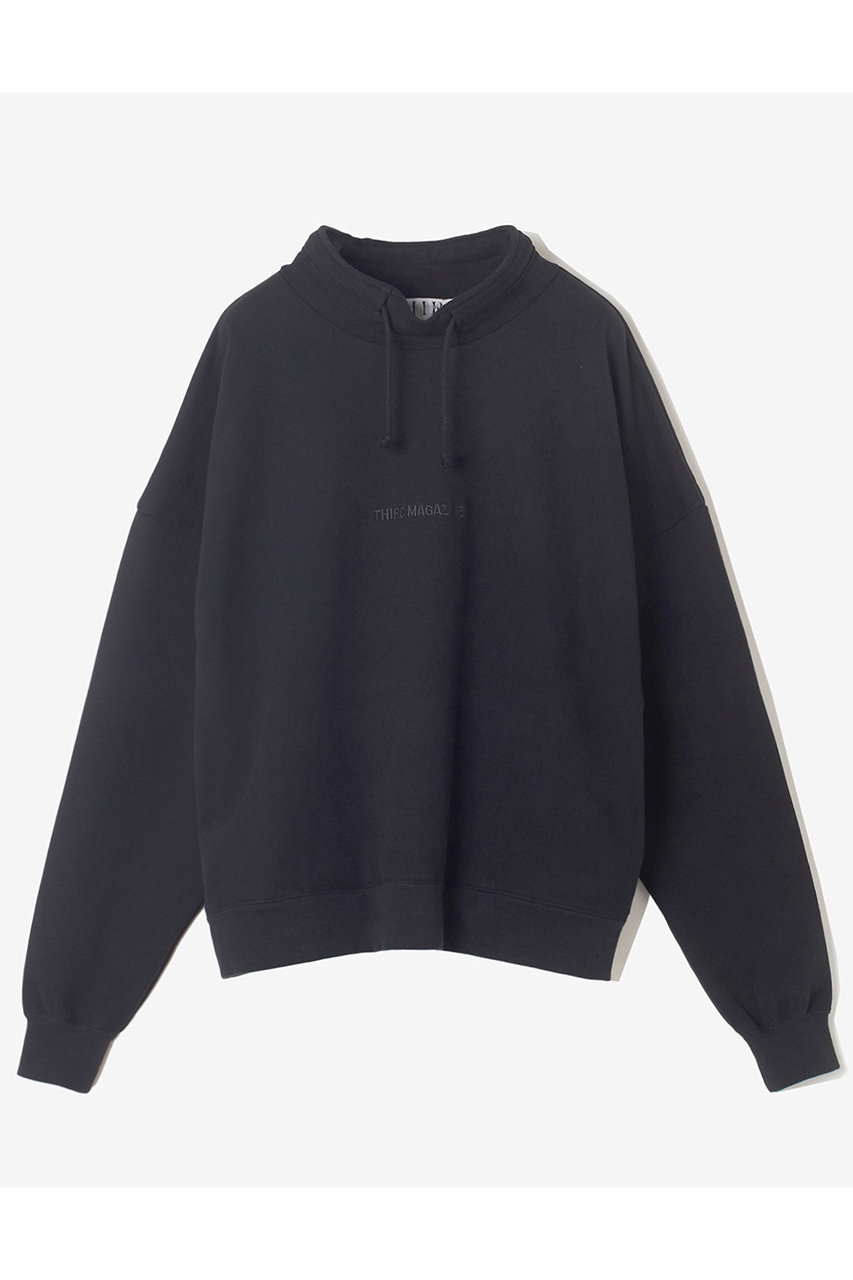 THIRD MAGAZINE スタンドネックロゴスウェット (ブラック, F) サードマガジン ELLE SHOP THIRD MAGAZINE スタンドネックロゴスウェット (ブラック, F) サードマガジン ELLE SHOP