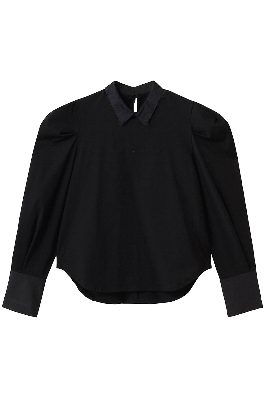 サードマガジン/THIRD MAGAZINEの襟レースカットソー(ブラック/A0861UTS107)