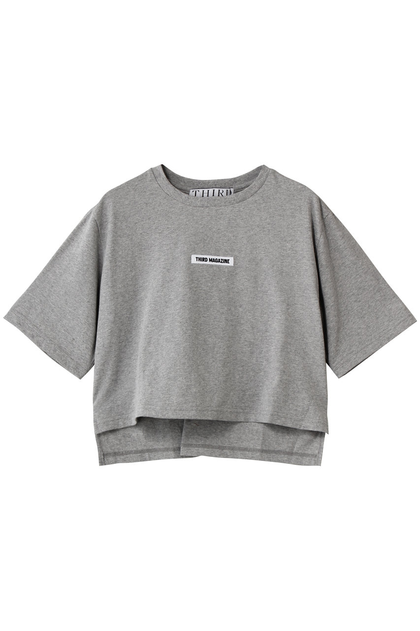 サードマガジン/THIRD MAGAZINEのグログランロゴクロップドTシャツ(杢グレー/A0861UTS204)