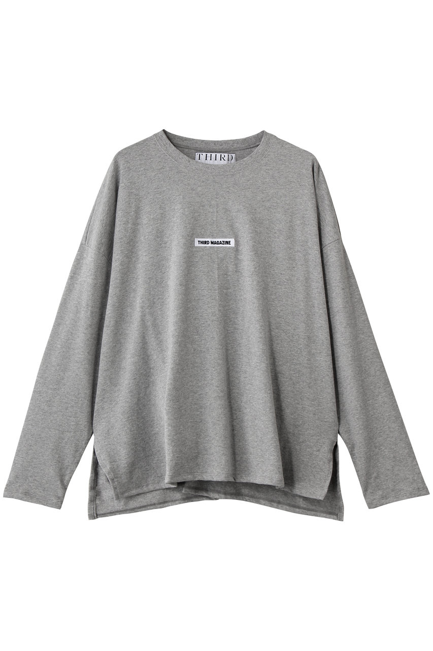 サードマガジン/THIRD MAGAZINEのグログランロゴロングTシャツ(杢グレー/A0861UTS207)