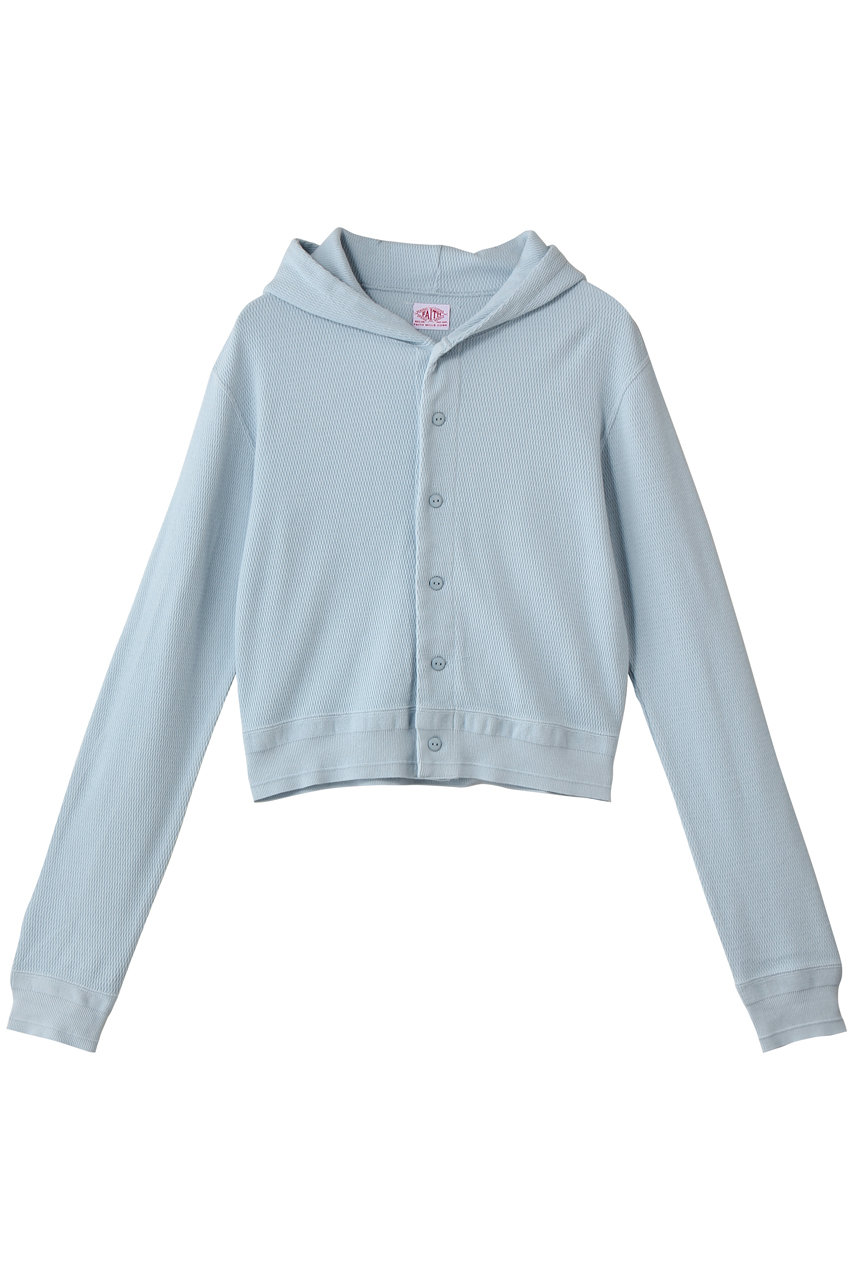 サードマガジン/THIRD MAGAZINEの【別注】FAITH MILLS/ロゴ刺繍サーマルパーカー(ブルー/A0862UCD001)