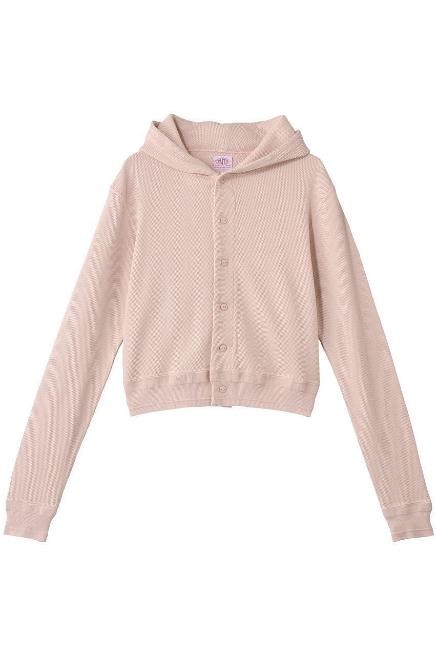 サードマガジン/THIRD MAGAZINEの【別注】FAITH MILLS/ロゴ刺繍サーマルパーカー(ピンク/A0862UCD001)