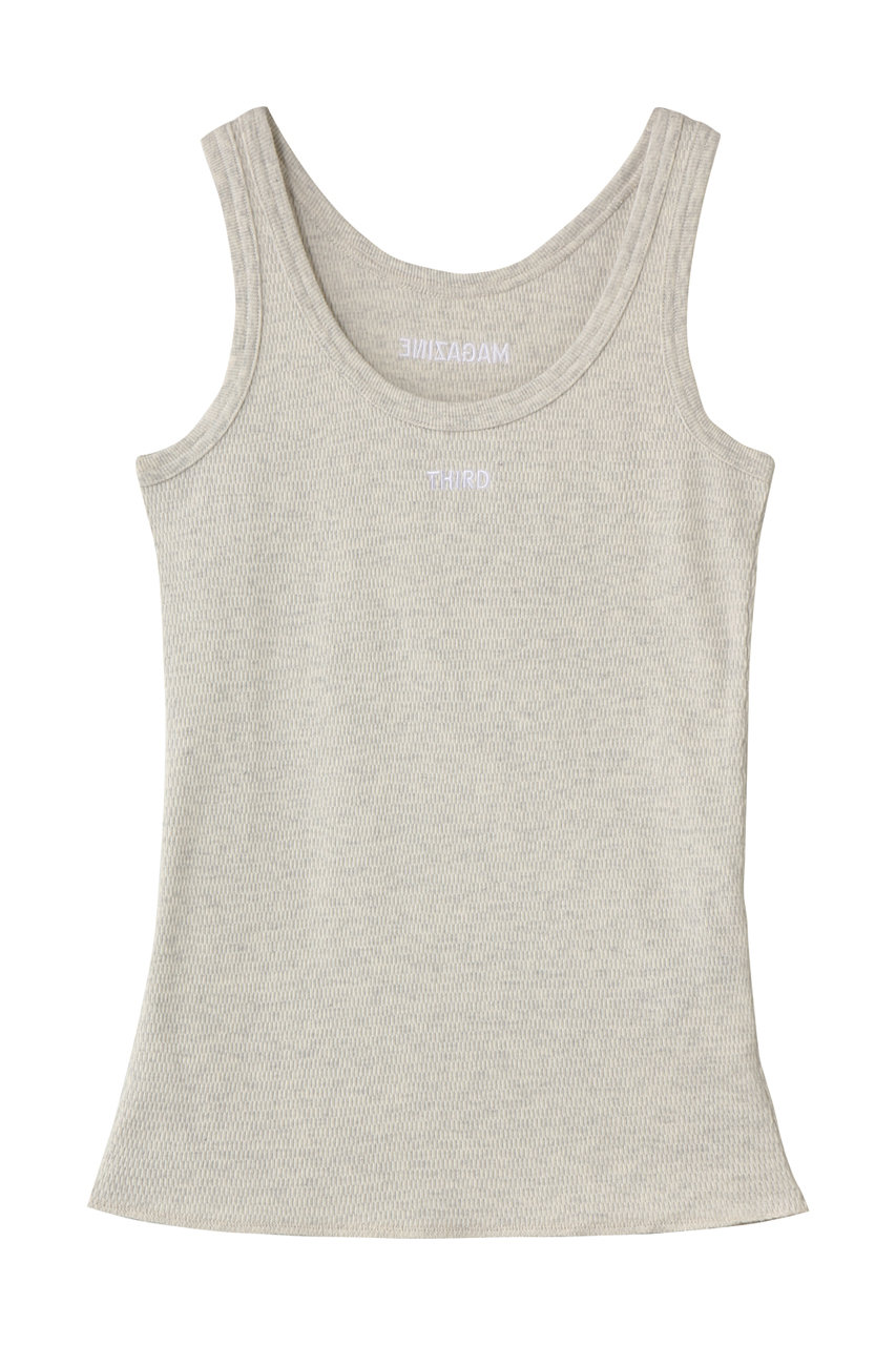 サードマガジン/THIRD MAGAZINEの【別注】FAITH MILLS/ロゴ刺繍サーマルタンクトップ(キナリ/A0862UTS002)