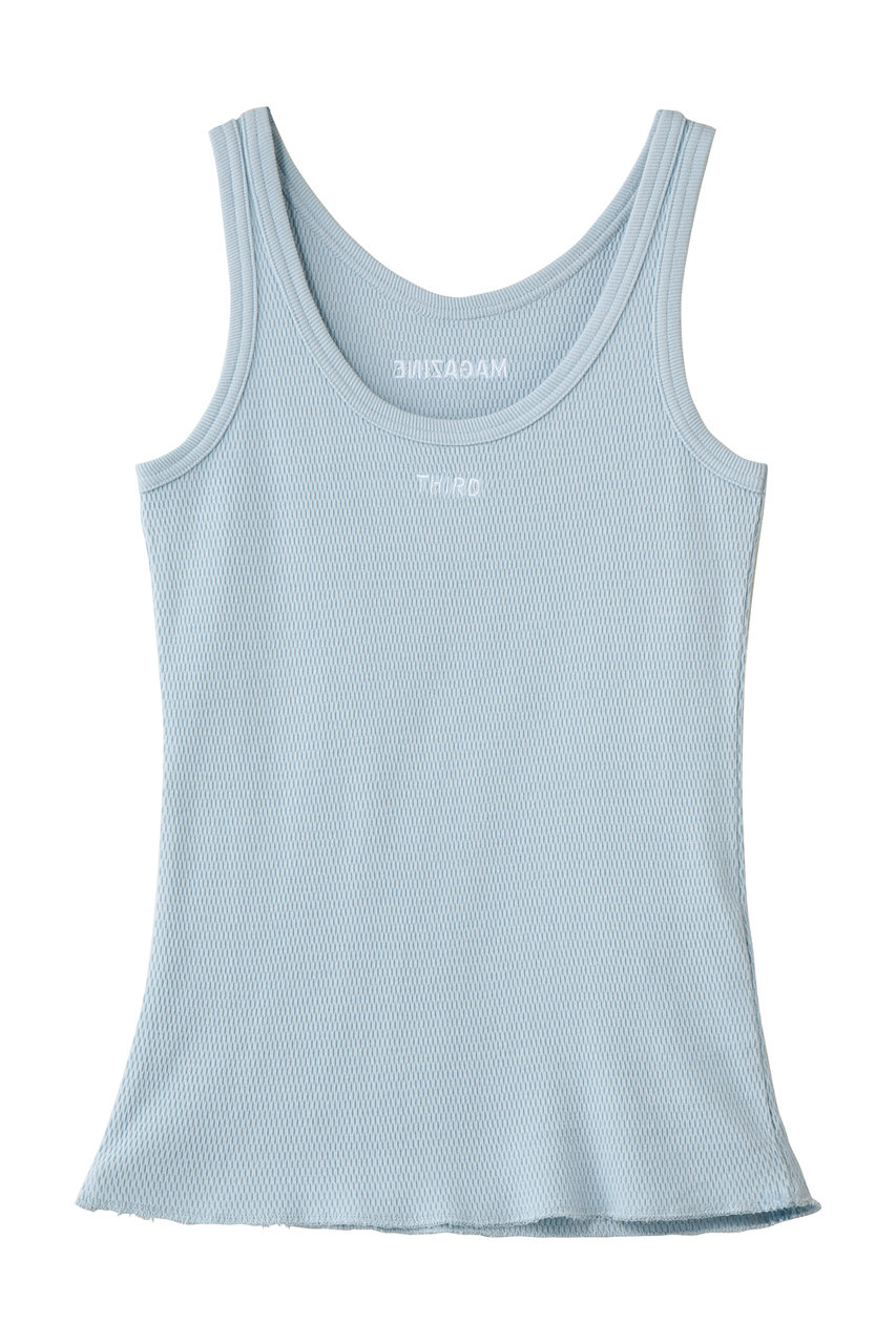 サードマガジン/THIRD MAGAZINEの【別注】FAITH MILLS/ロゴ刺繍サーマルタンクトップ(ブルー/A0862UTS002)