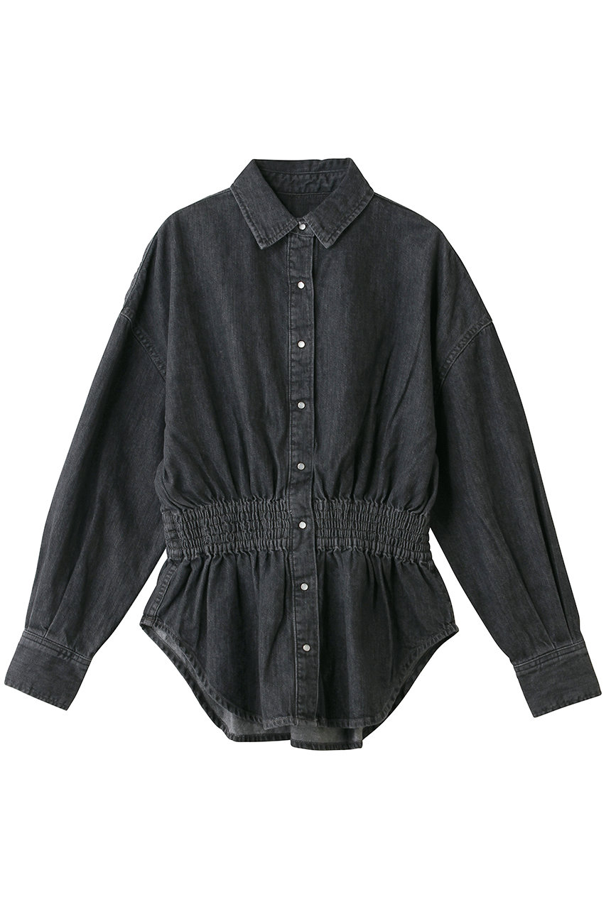 サードマガジン/THIRD MAGAZINEのウエストシャーリングデニムシャツ(ブラック/A0861FB 210)
