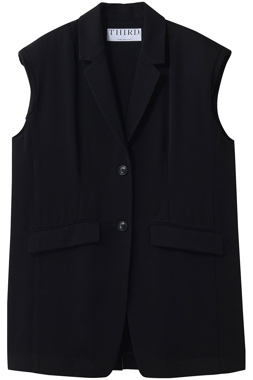 サードマガジン/THIRD MAGAZINEのツイルロングジレ(ブラック/A0861FV 502)