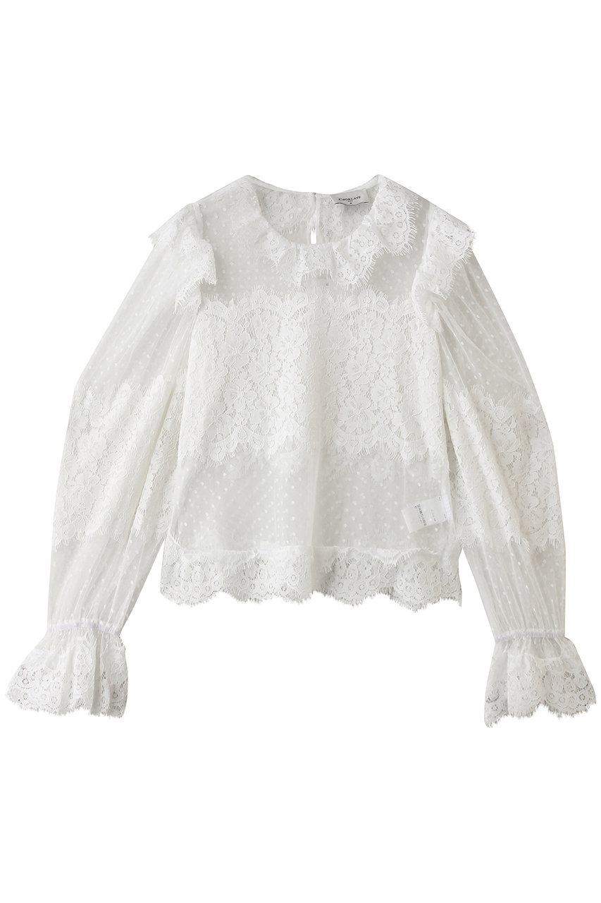 サードマガジン/THIRD MAGAZINEの【CHOKLATE】スタンドレースブラウス(ホワイト/A0862FB 232)