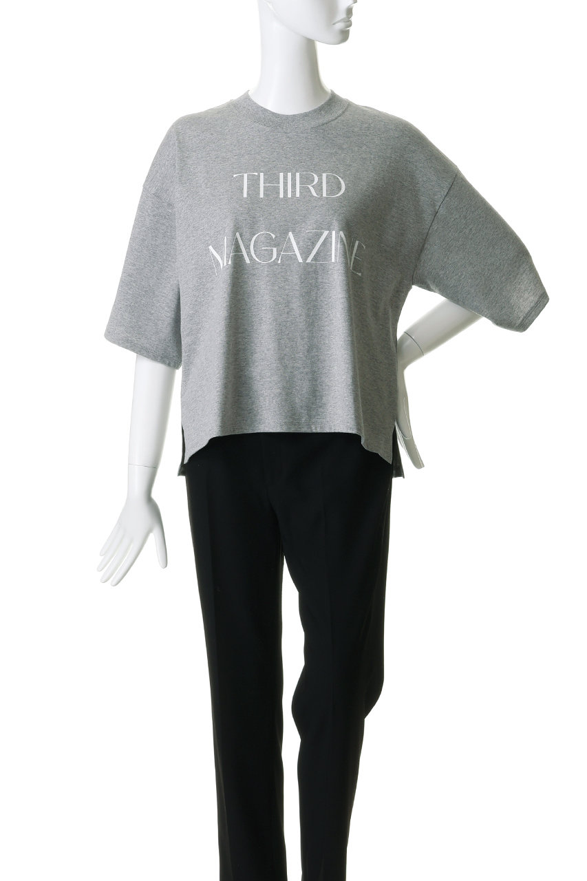 THIRD MAGAZINE(サードマガジン)｜2ラインロゴTシャツ/ホワイト の通販