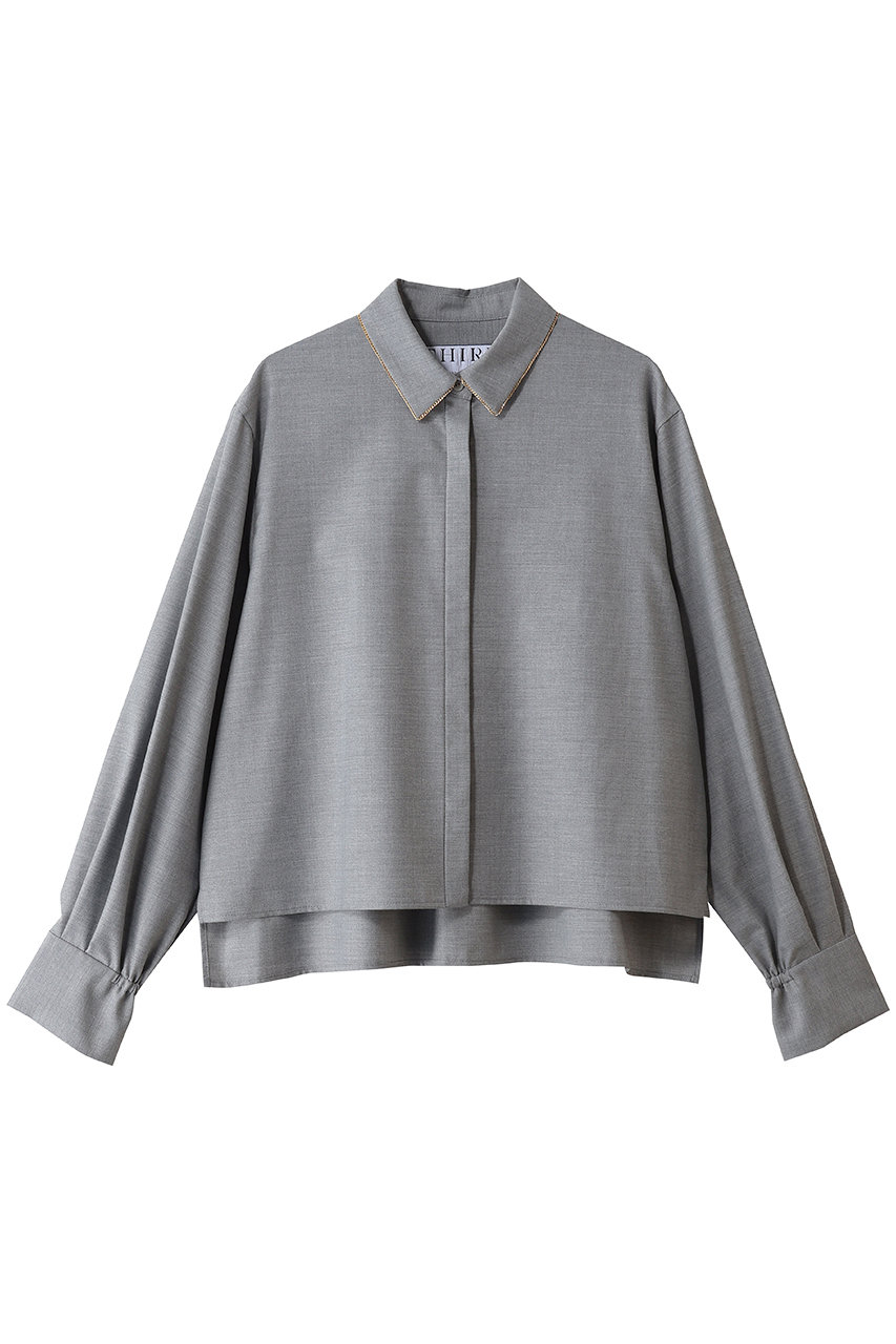 THIRD MAGAZINE チェーントリミングシャツ (杢グレー, F) サードマガジン ELLE SHOP