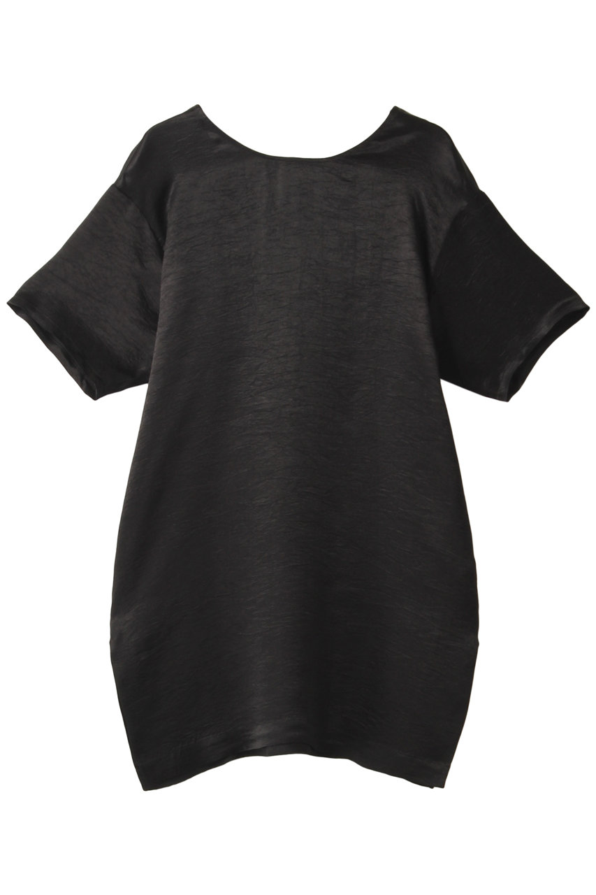 ＜ELLE SHOP＞ MAISON SPECIAL サテン半袖Tシャツ (BLK(ブラック) FREE) メゾンスペシャル ELLE SHOP
