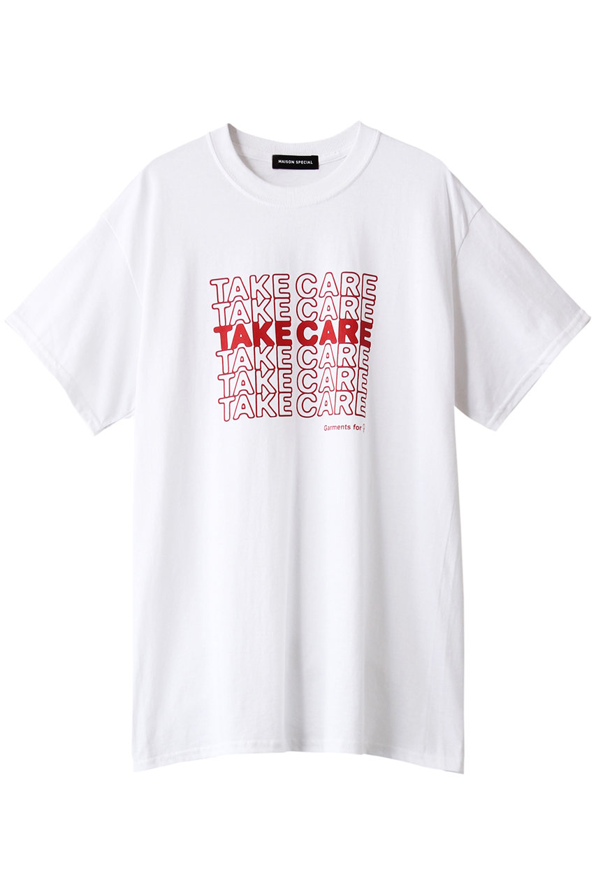 ＜ELLE SHOP＞ MAISON SPECIAL 【SELENAHELIOUS×MAISON SPECIAL】TAKECARE Tシャツ (WHT(ホワイト) FREE) メゾンスペシャル ELLE SHOP