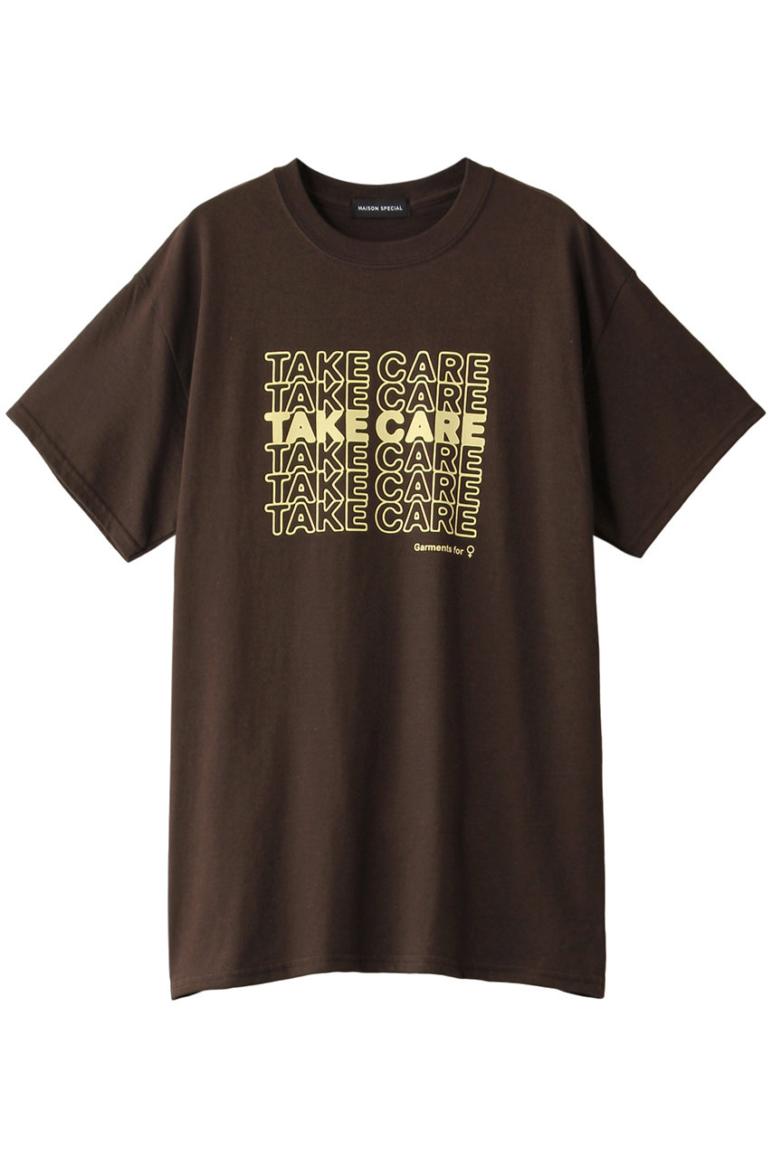 ＜ELLE SHOP＞ MAISON SPECIAL 【SELENAHELIOUS×MAISON SPECIAL】TAKECARE Tシャツ (BRN(ブラウン) FREE) メゾンスペシャル ELLE SHOP