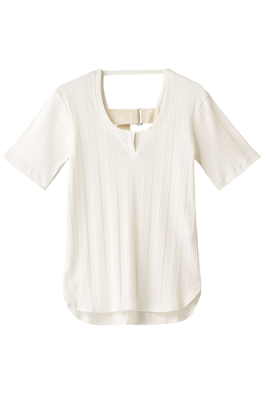 ＜ELLE SHOP＞ MAISON SPECIAL バックオープンTシャツ (WHT(ホワイト) FREE) メゾンスペシャル ELLE SHOP