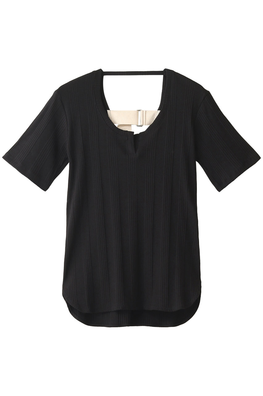 ＜ELLE SHOP＞ MAISON SPECIAL バックオープンTシャツ (BLK(ブラック) FREE) メゾンスペシャル ELLE SHOP