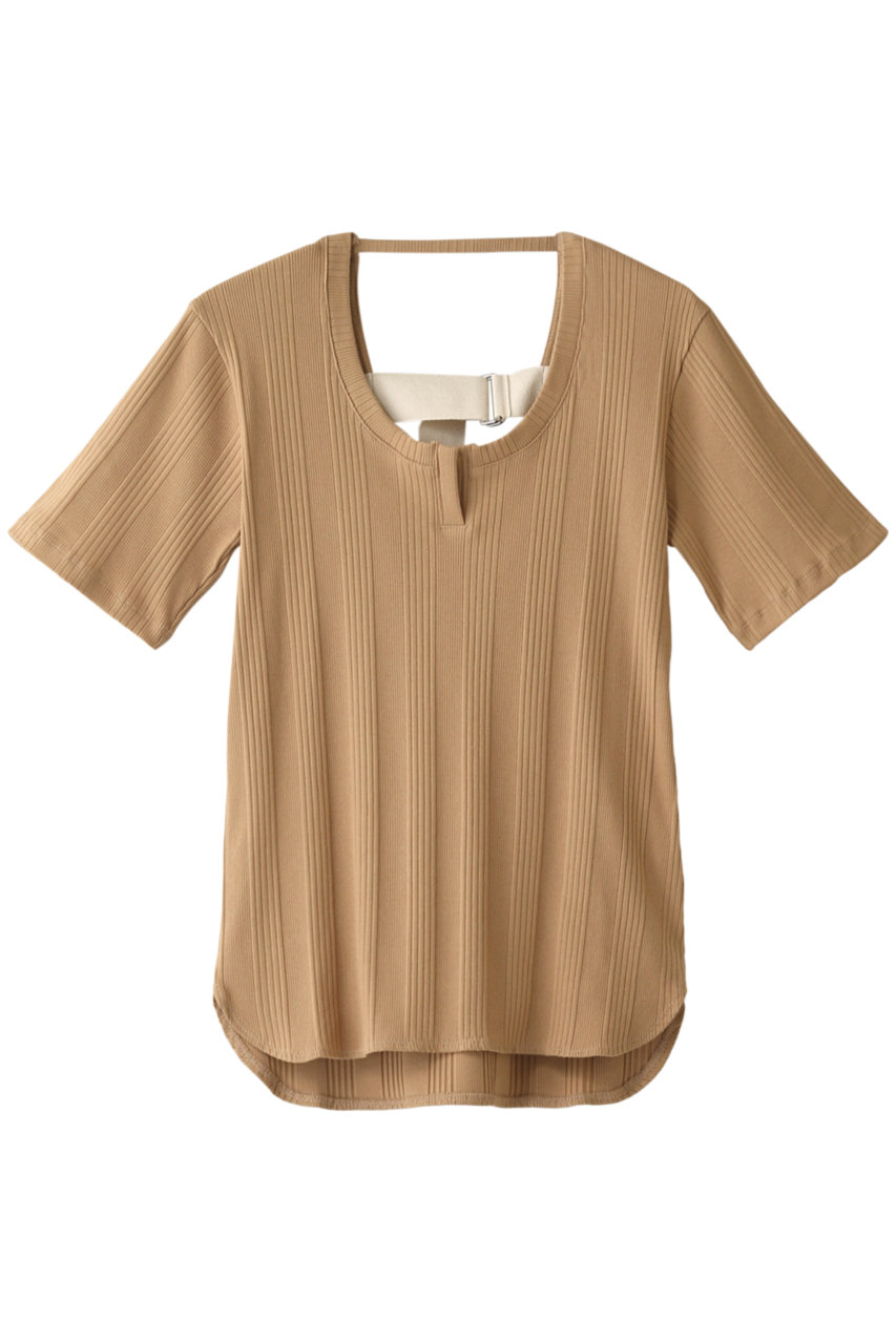 ＜ELLE SHOP＞ MAISON SPECIAL バックオープンTシャツ (BGE(ベージュ) FREE) メゾンスペシャル ELLE SHOP
