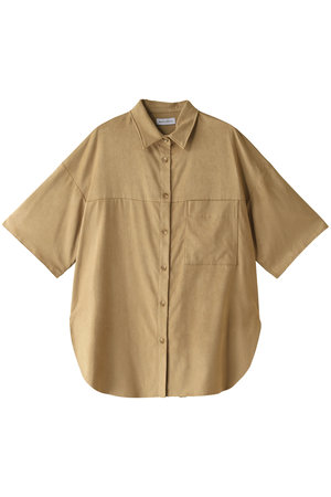 メゾンスペシャル/MAISON SPECIALのコットンスエードハーフスリーブシャツ