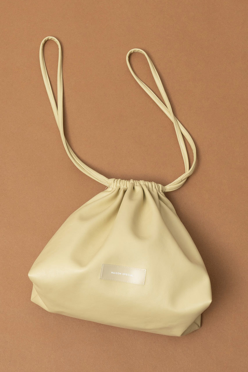 Maison Special ヴィーガンレザー2wayブルゾン　ブラック Vegan Leather 2way Purse Small Bag/ヴィーガンレザー2WAY巾着