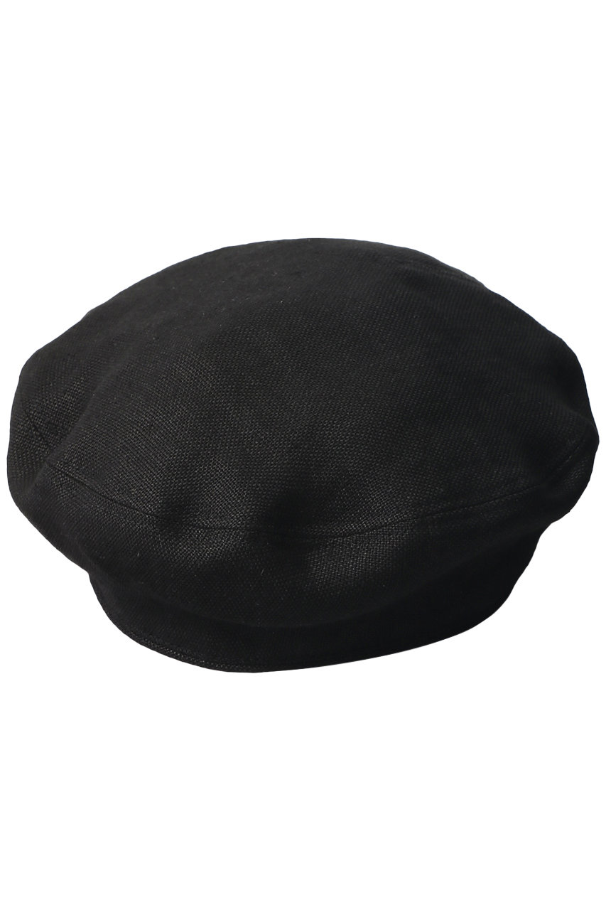 ＜ELLE SHOP＞ MAISON SPECIAL 【La Maison de Lyllis】LINEN STONCH ベレー帽 (BLK(ブラック) FREE) メゾンスペシャル ELLE SHOP画像