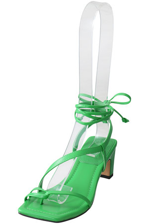 メゾンスペシャル/MAISON SPECIALのレースアップアシンメトリーサンダル