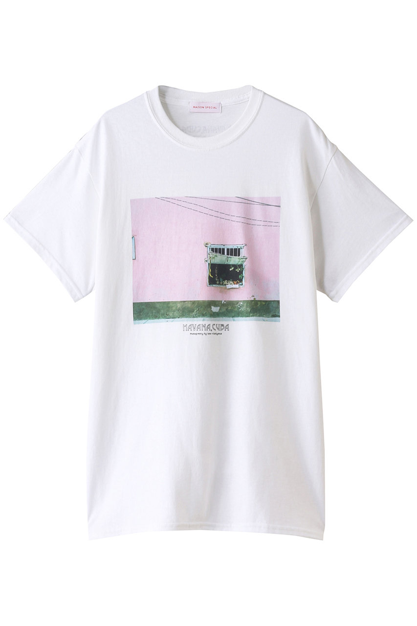 ＜ELLE SHOP＞ MAISON SPECIAL 【ISAO NISHIYAMA×MAISON SPECIAL】TROPICAL MARKET TEE (O.WHT(オフホワイト) FREE) メゾンスペシャル ELLE SHOP
