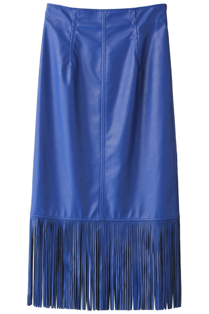 MAISON SPECIAL メゾンスペシャル ヴィーガンレザーフリンジタイトスカート BLU(ブルー)