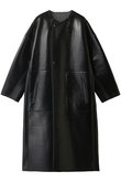 リバーシブルノーカラーカットオフコート