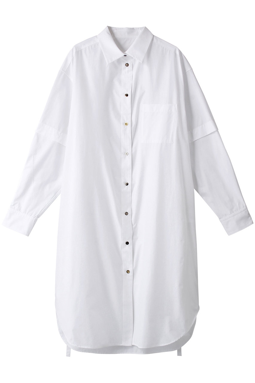 ＜ELLE SHOP＞ MAISON SPECIAL 2WAYロングシャツ (WHT(ホワイト) FREE) メゾンスペシャル ELLE SHOP