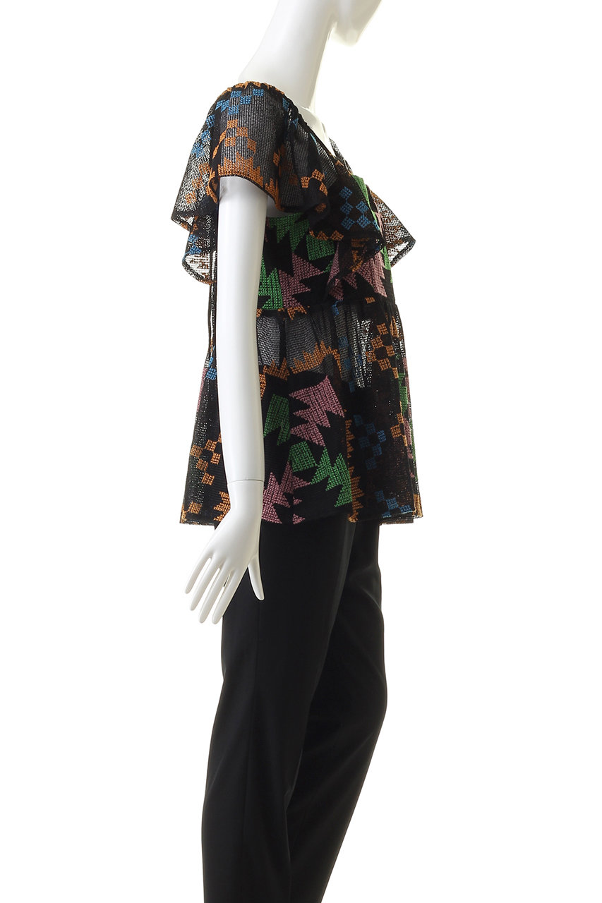 MAISON SPECIAL(メゾンスペシャル)｜クロスステッチトップス/BLK 