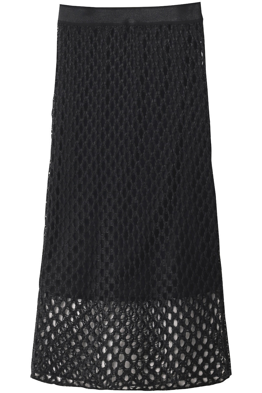 ＜ELLE SHOP＞ MAISON SPECIAL メタリックヤーンスカート (BLK(ブラック) FREE) メゾンスペシャル ELLE SHOP