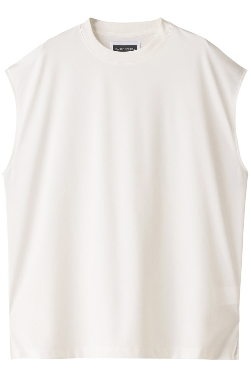 MAISON SPECIAL 【UNISEX】スマッシングライトポンチ プライムオーバーノースリーブTシャツ (O.WHT(オフホワイト), 1) メゾンスペシャル ELLE SHOP