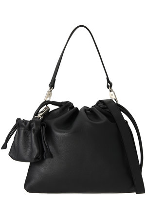 メゾンスペシャル/MAISON SPECIALの【UNISEX】巾着チャーム付きレザー巾着2WAYショルダーバッグ(120100/120101)