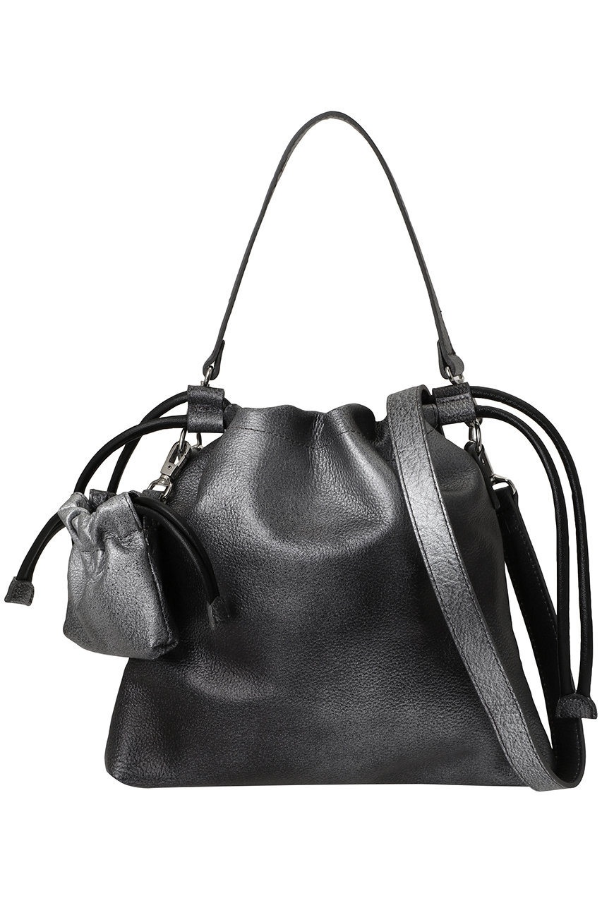 MAISON SPECIAL 【UNISEX】巾着チャーム付きレザー巾着2WAYショルダーバッグ (MLT1(マルチカラー), FREE) メゾンスペシャル ELLE SHOP