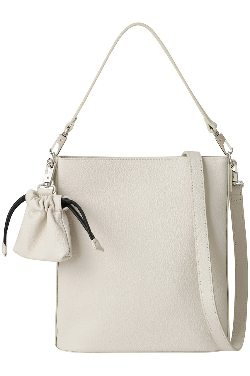 メゾンスペシャル/MAISON SPECIALの【UNISEX】巾着チャーム付きレザー2WAYミニショルダーバッグ(O.WHT(オフホワイト)/11221611203)