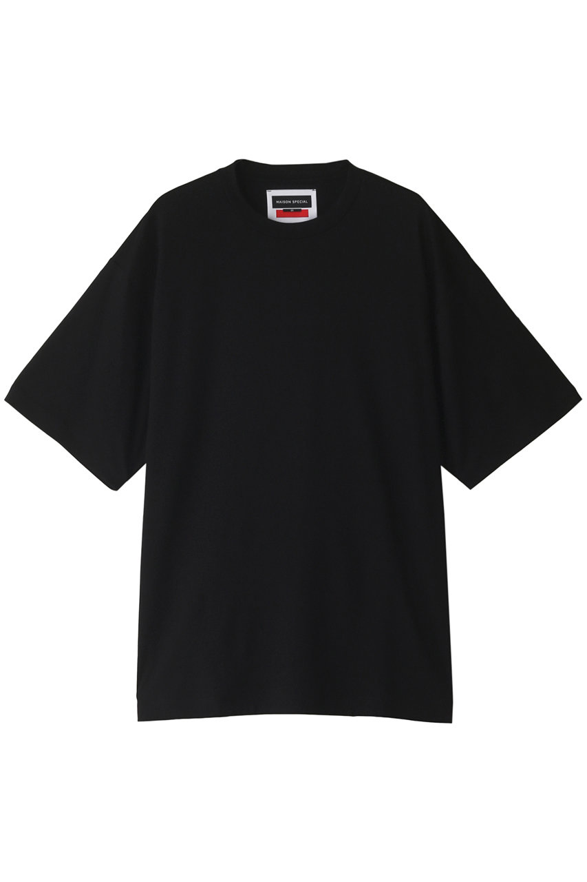 MAISON SPECIAL 【UNISEX】SUPIMAスムース オーバーサイズクルーネック PACK Tシャツ (BLK(ブラック), 0) メゾンスペシャル ELLE SHOP