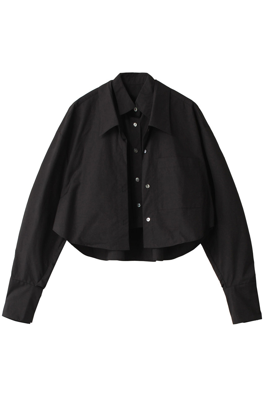 メゾンスペシャル/MAISON SPECIALのダブルカラーオーバーショートシャツ(BLK(ブラック)/21231315801)