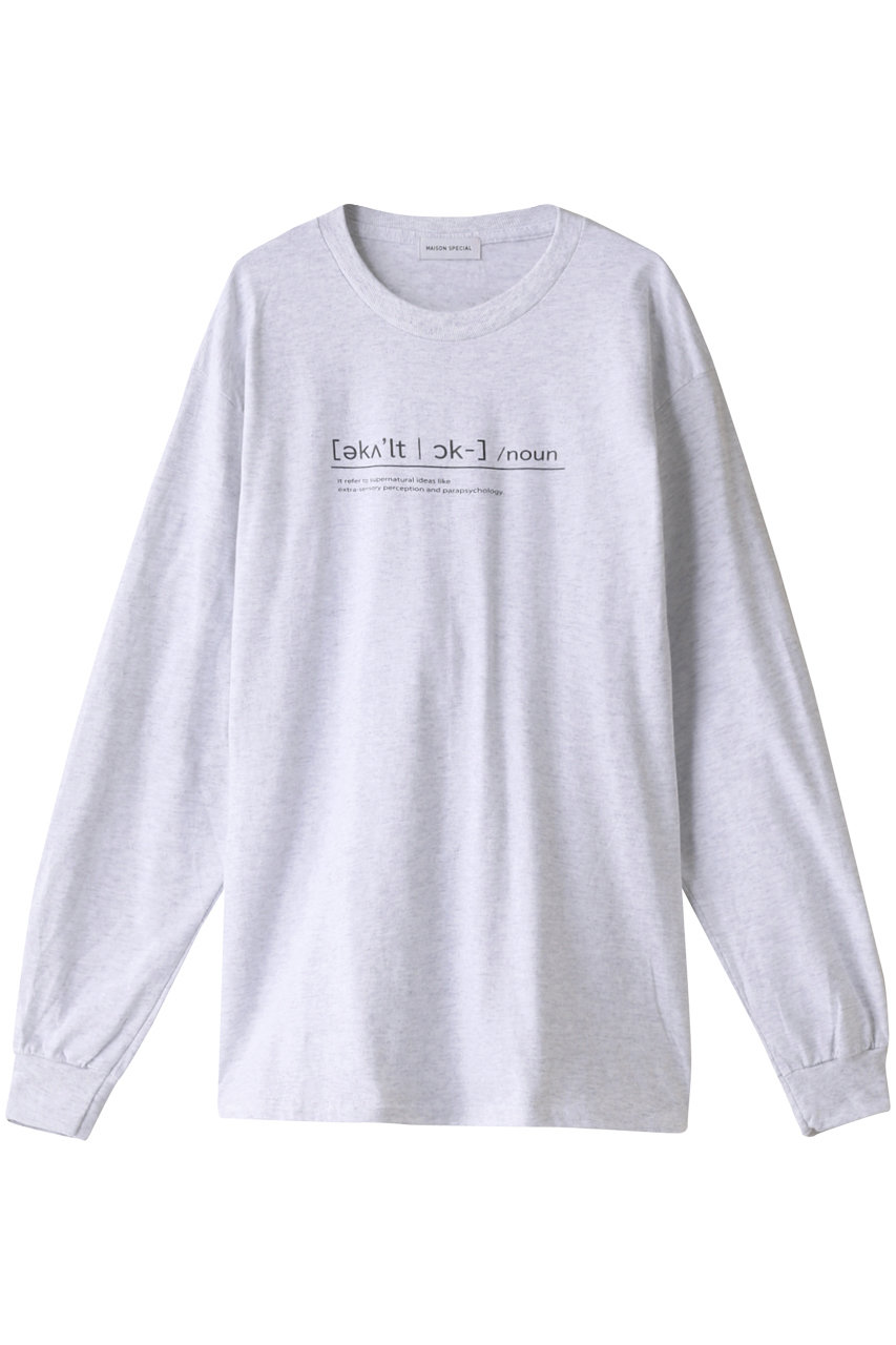 ＜ELLE SHOP＞ 20%OFF！MAISON SPECIAL OccultロングスリーブＴシャツ (L.GRY(ライトグレー) FREE) メゾンスペシャル ELLE SHOP