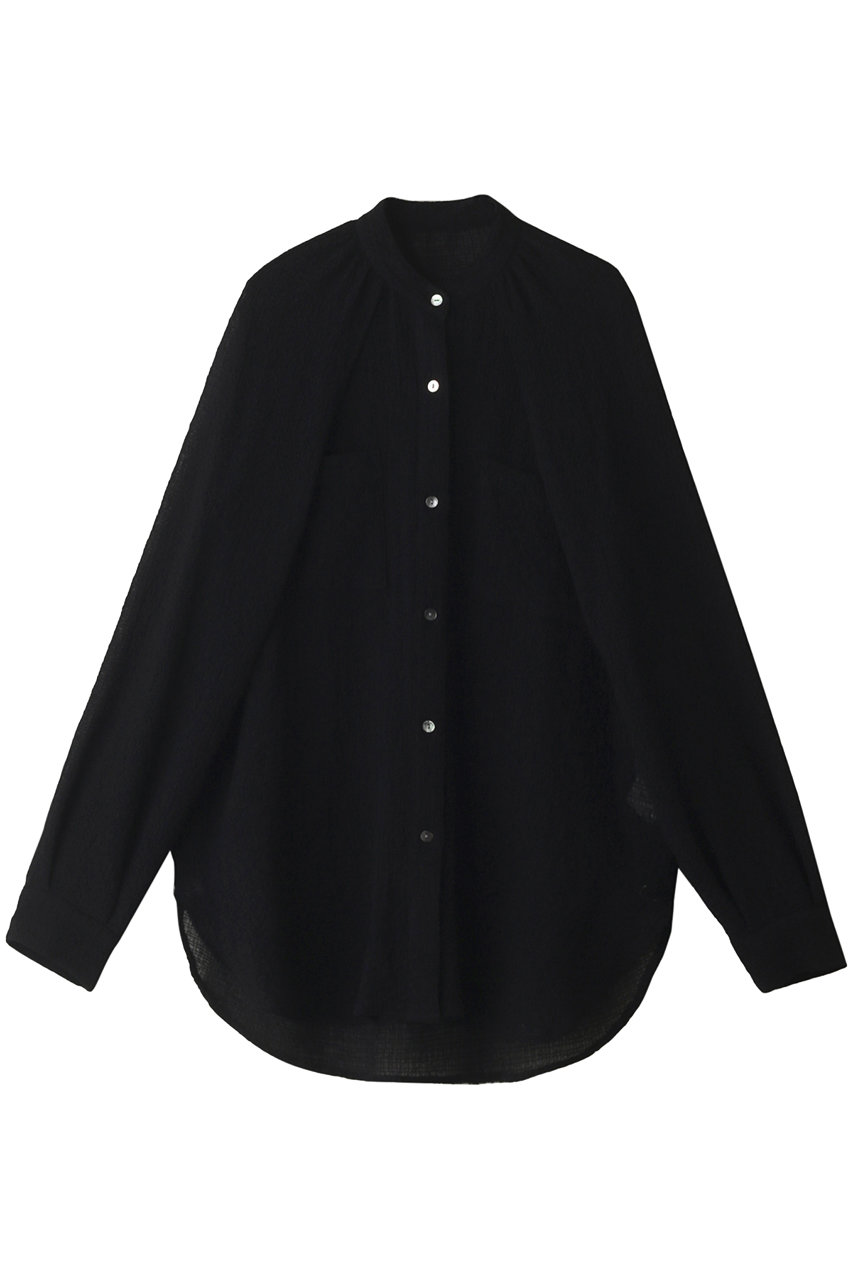 MAISON SPECIAL ケープスリーブシアーサッカーシャツ (BLK(ブラック), FREE) メゾンスペシャル ELLE SHOP