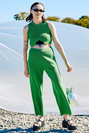 メゾンスペシャル/MAISON SPECIALのジップリブニットパンツ(110600/110601)