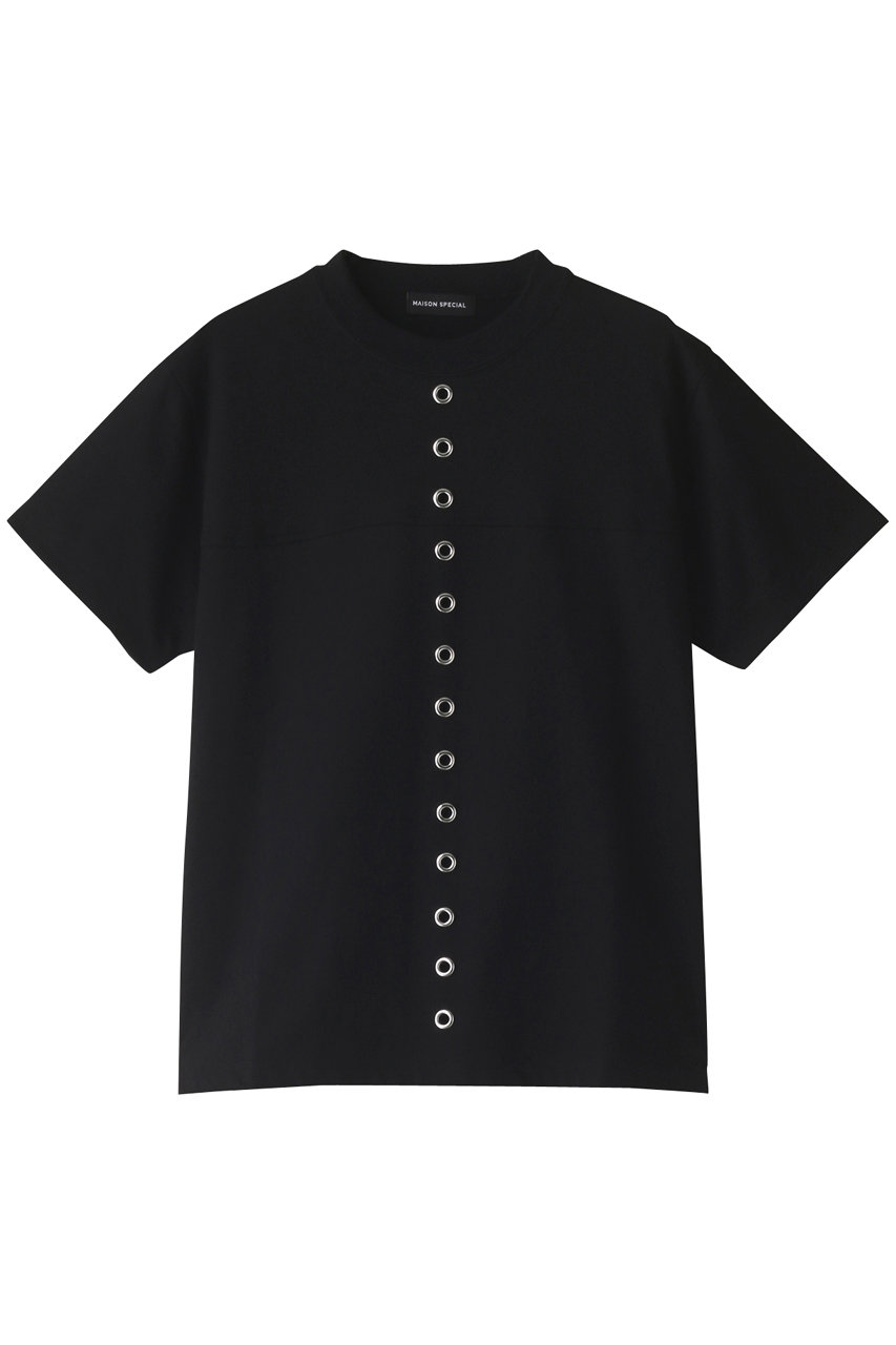MAISON SPECIAL アイレットTシャツ (BLK(ブラック), FREE) メゾンスペシャル ELLE SHOP