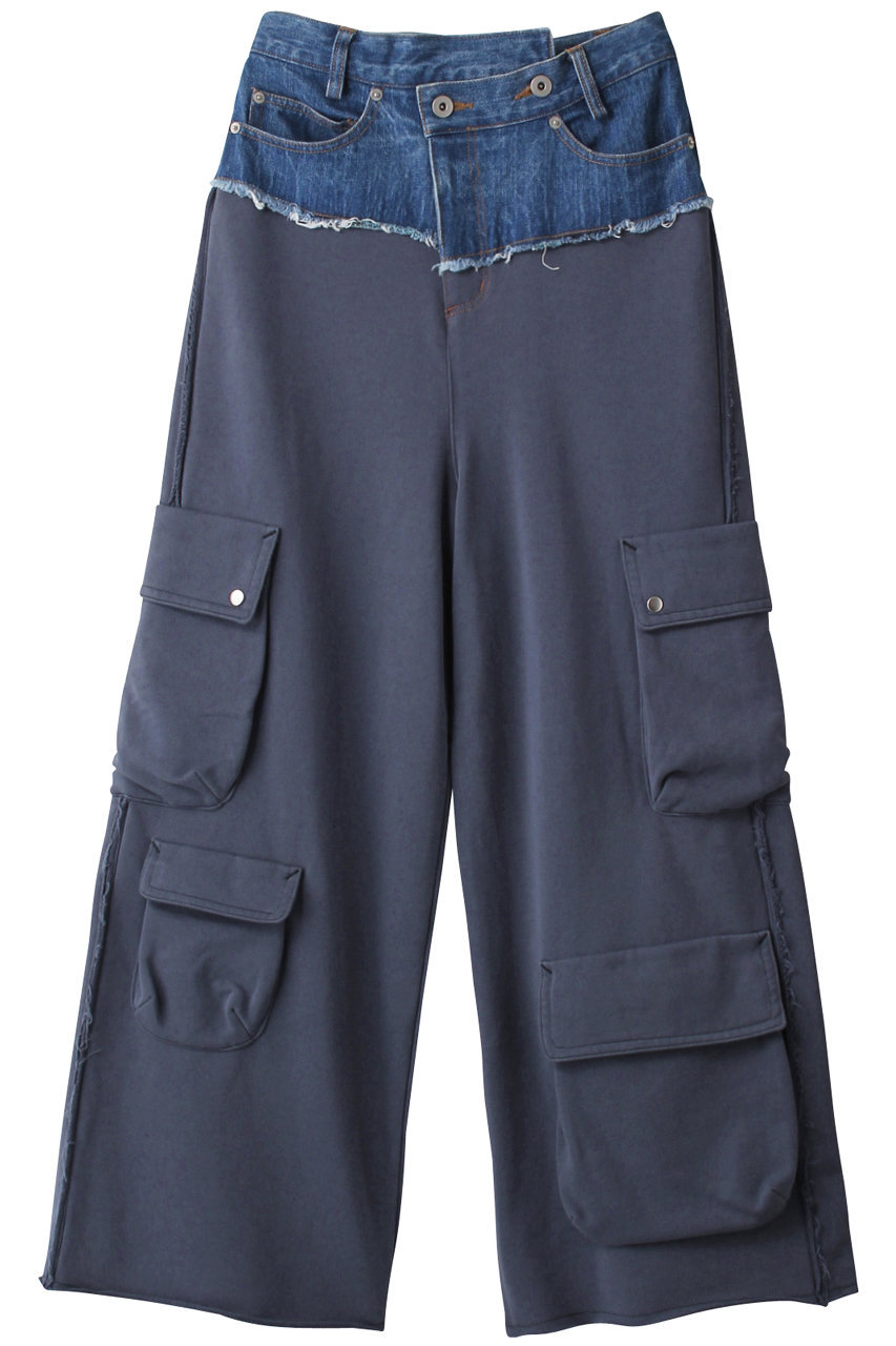 MAISON SPECIAL カットオフデニムレイヤードスウェットパンツ (BLU(ブルー), 36) メゾンスペシャル ELLE SHOP MAISON SPECIAL カットオフデニムレイヤードスウェットパンツ (BLU(ブルー), 36) メゾンスペシャル ELLE SHOP