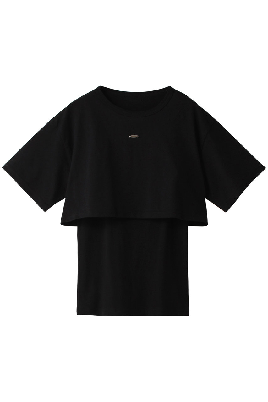 ＜ELLE SHOP＞ MAISON SPECIAL レイヤードショートTシャツ (BLK(ブラック) FREE) メゾンスペシャル ELLE SHOP