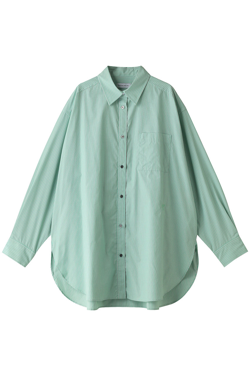＜ELLE SHOP＞ MAISON SPECIAL オーバーサイズカラーシャツ (GRN(グリーン) FREE) メゾンスペシャル ELLE SHOP