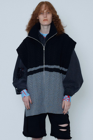 メゾンスペシャル/MAISON SPECIALのケーブルファスナーポンチョ(110300/110301)