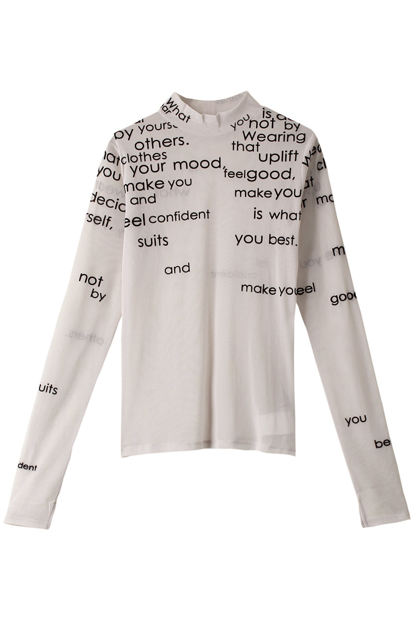 MAISON SPECIAL フロッキープリントシアータートルネックトップ (WHT(ホワイト), FREE) メゾンスペシャル ELLE SHOP MAISON SPECIAL フロッキープリントシアータートルネックトップ (WHT(ホワイト), FREE) メゾンスペシャル ELLE SHOP