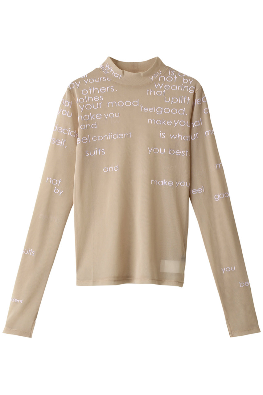 MAISON SPECIAL フロッキープリントシアータートルネックトップ (BGE(ベージュ), FREE) メゾンスペシャル ELLE SHOP MAISON SPECIAL フロッキープリントシアータートルネックトップ (BGE(ベージュ), FREE) メゾンスペシャル ELLE SHOP