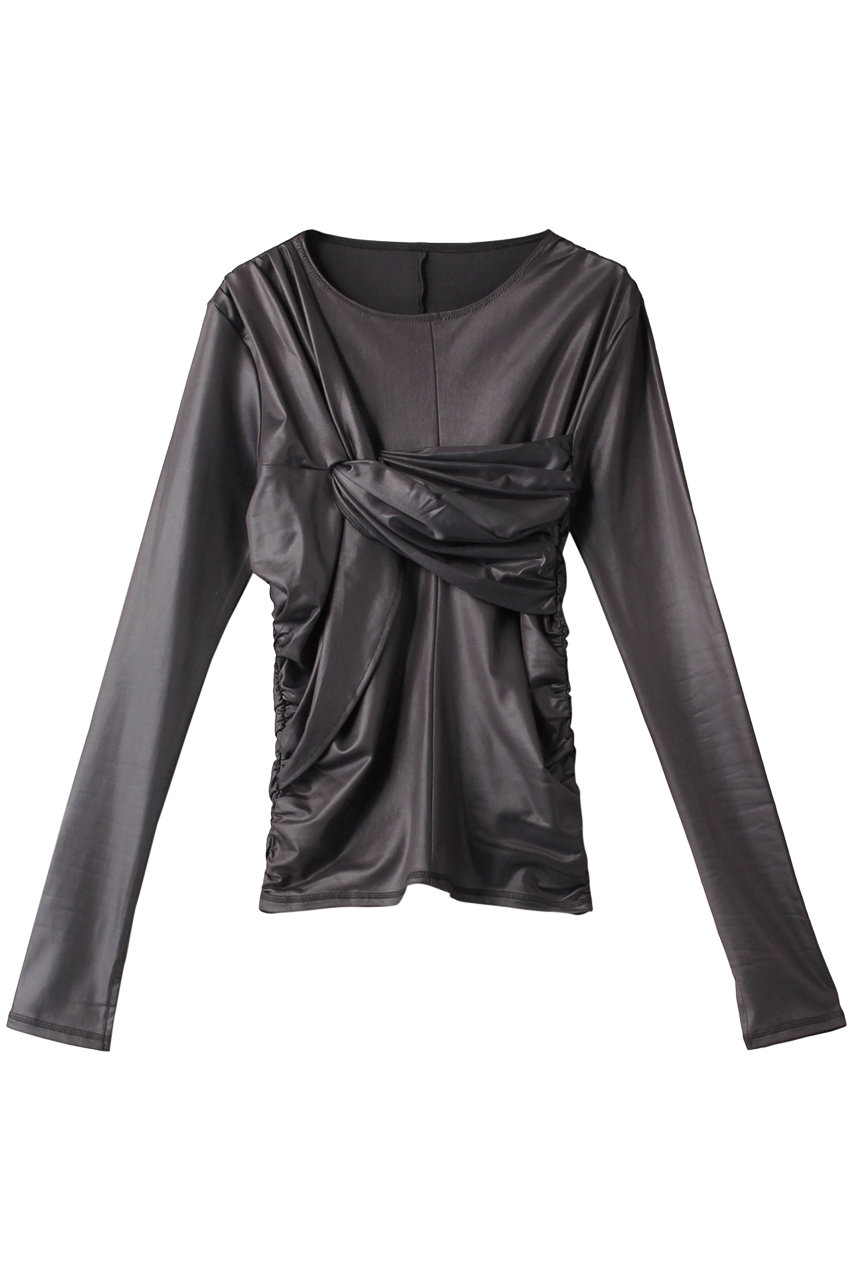 メゾンスペシャル/MAISON SPECIALのシャーリングツイストトップ(GRY(グレー)/21232415701)