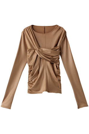 メゾンスペシャル/MAISON SPECIALのシャーリングツイストトップ(110100/110103)